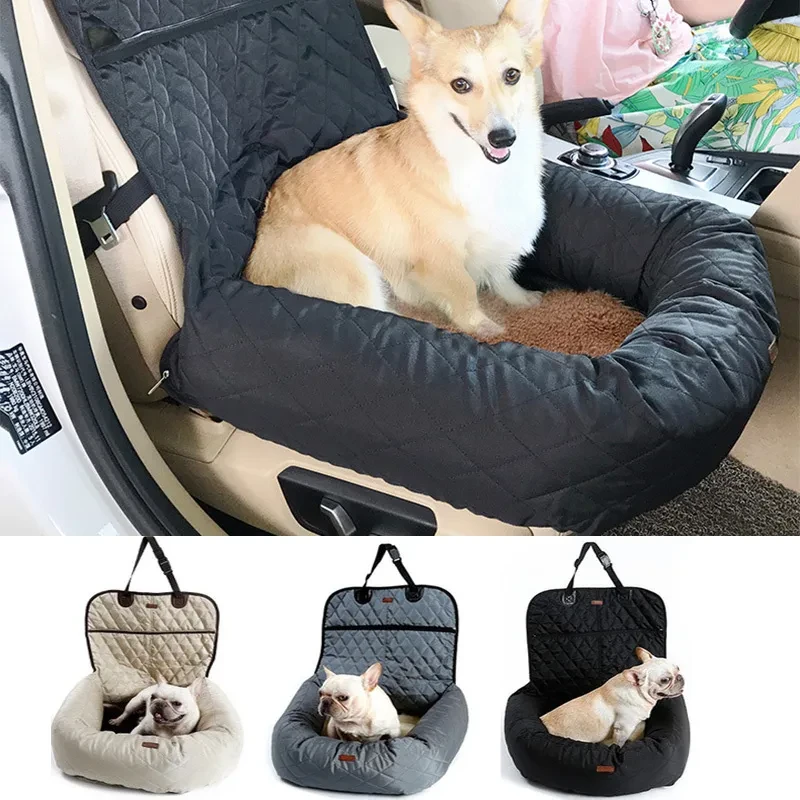 2 In 1 Pet Dog Carrier Folding Car Seat Pad