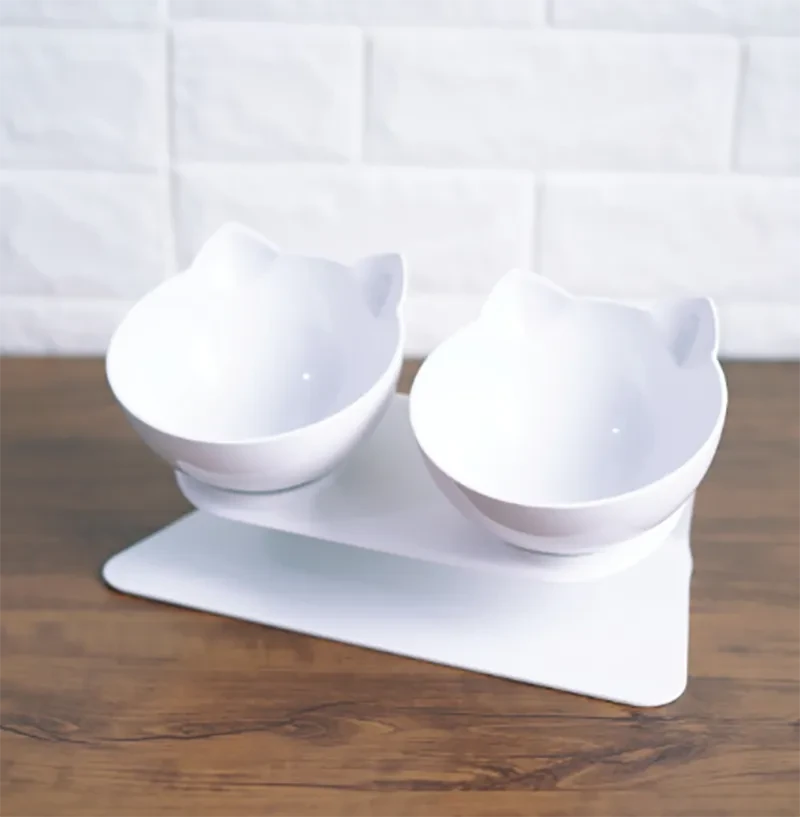 Inclined Food Cat Ear Oblique Mouth Transparent Pet Bowl