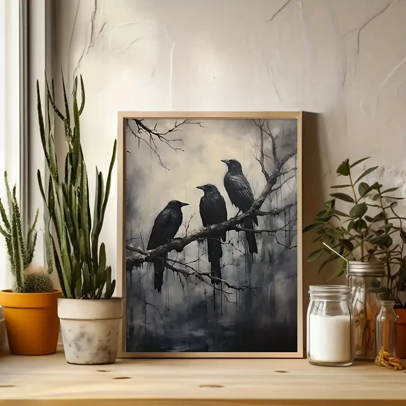 12x16 Inch Dark Aesthetic Raven Art Print