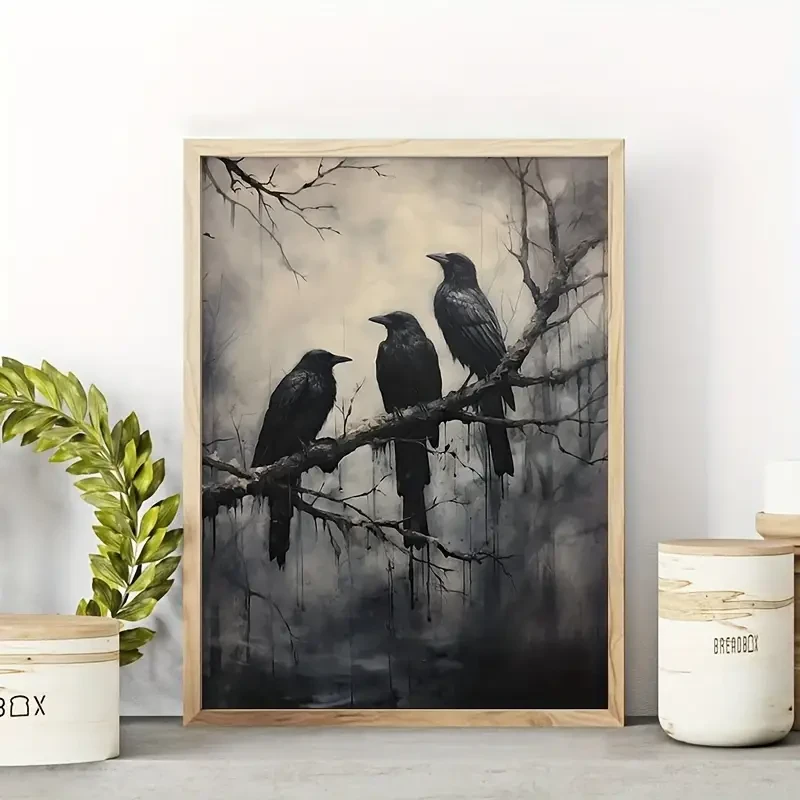 12x16 Inch Dark Aesthetic Raven Art Print