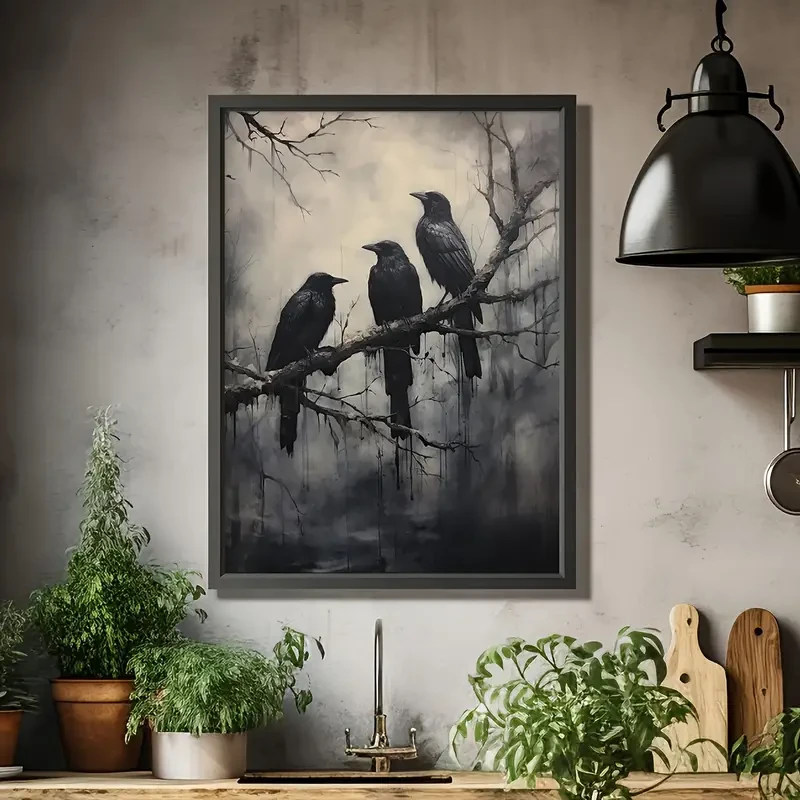 12x16 Inch Dark Aesthetic Raven Art Print