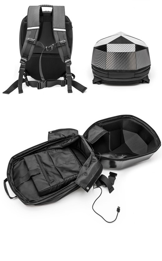 Luminous Waterproof Motorcycle Riding Helmet Bag Knight Full Face Helmet Backpack