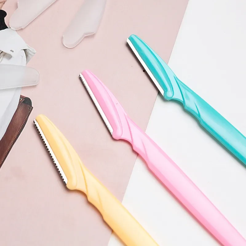 Steel Round Mixed Color Eyebrow Trimming Knife