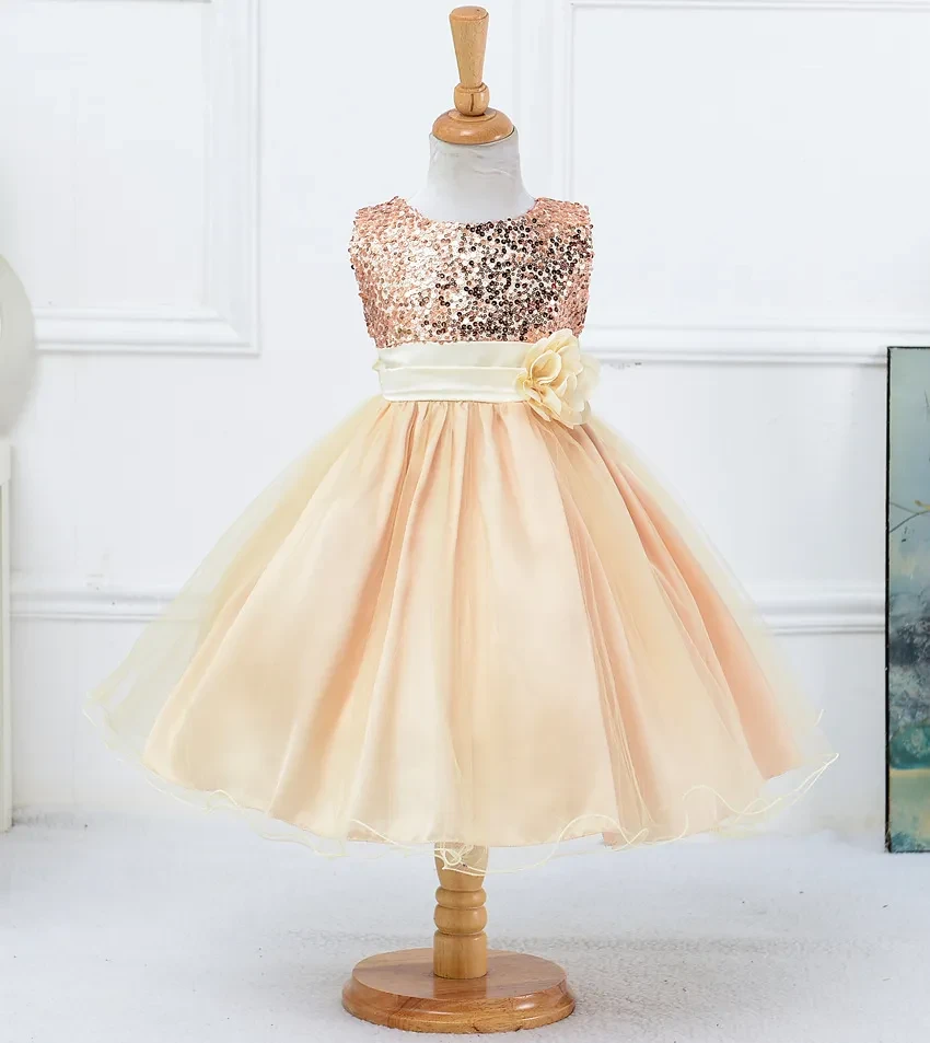 Baby Sequin Dress Flower Girl Wedding Princess Dress