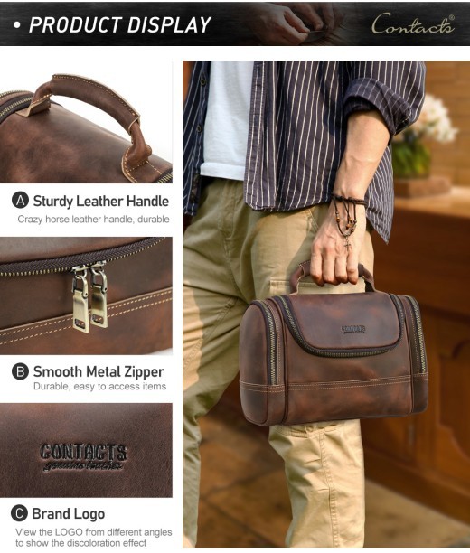 Vintage Cowhide Multi-Training Bag Portable Pouch