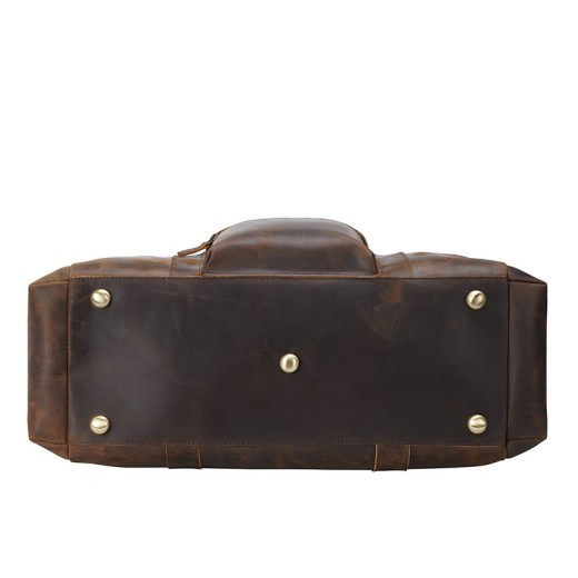 Vintage Crazy Horse Leather Men's Travel Large Capacity Tote