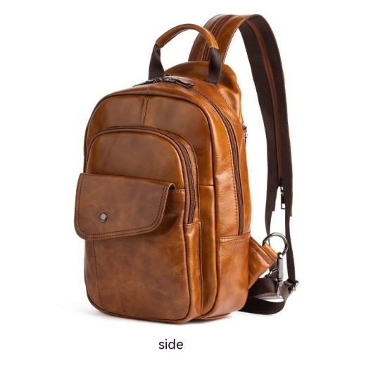Travel Multifunctional Men's First Layer Cowhide Bag