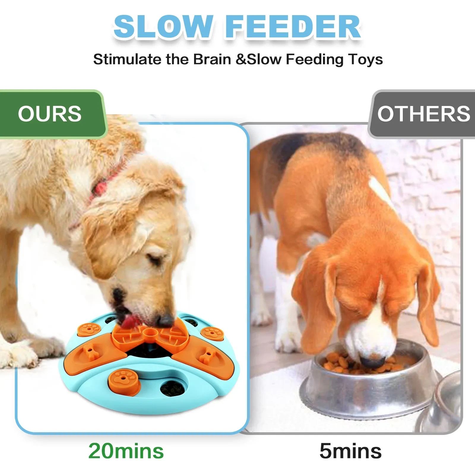 Dog Puzzle Toys Slow Feeder Interactive Increase Puppy IQ Food Dispenser Slowly Eating NonSlip Bowl Reduce Destructive Behaviors