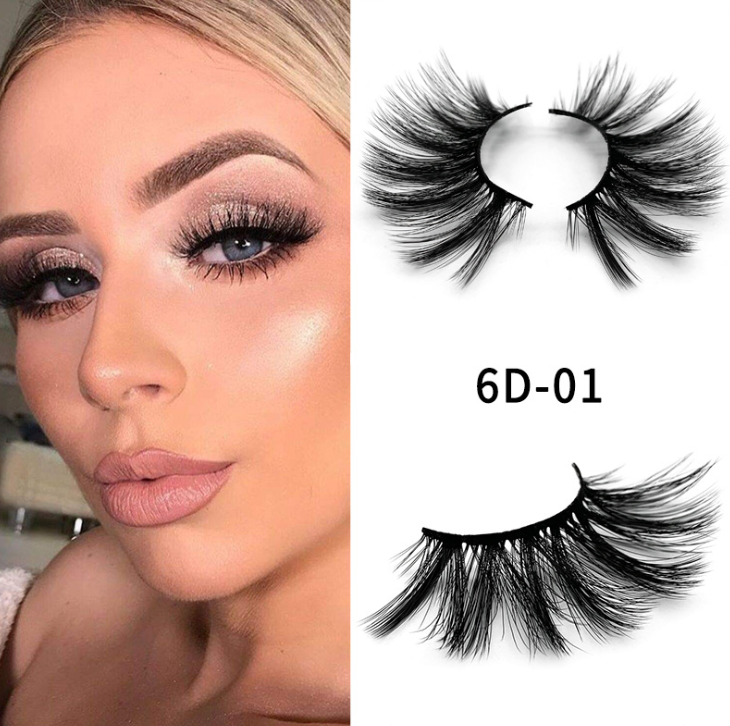 Nethong 25mm Mink False Eye Lashes 6D Three-Dimensional Messy Cross-Eye Lashes Europe and The United States Cross-Border for Eye Lashes