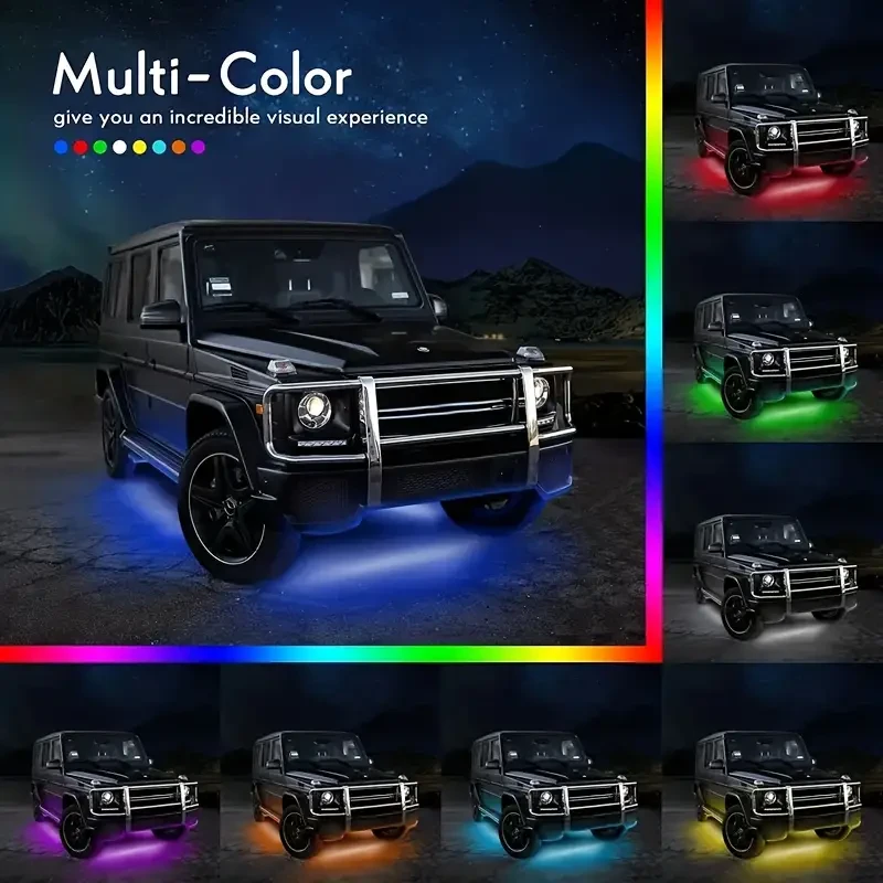 Vibrant Undercar LED Strip Lights - App-Controlled, 16 Million Colors
