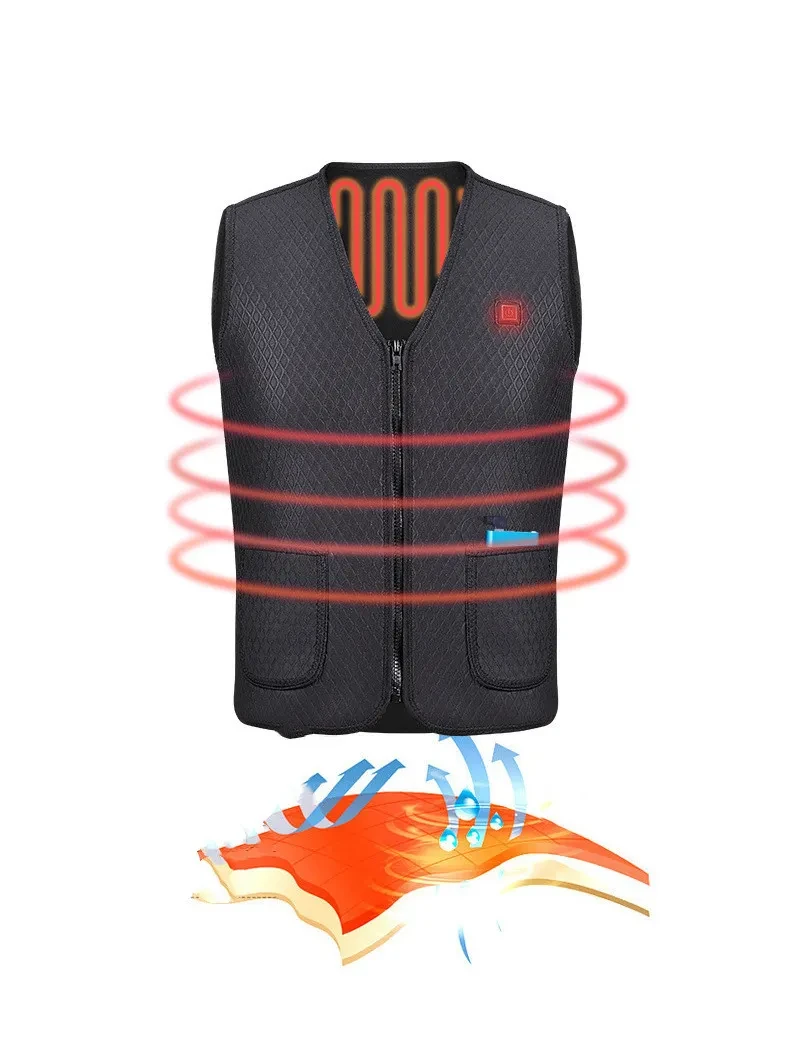 Smart Self-heating Vest V-neck USB Charging