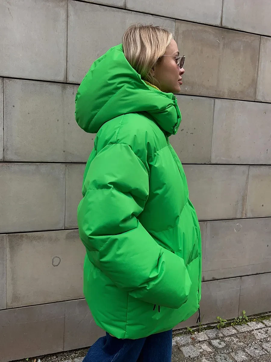 Fashion Coat With Removable Hood Cotton Jacket Winter Warm Windproof Loose Cotton Jacket Loose Parka Outerwear Clothing