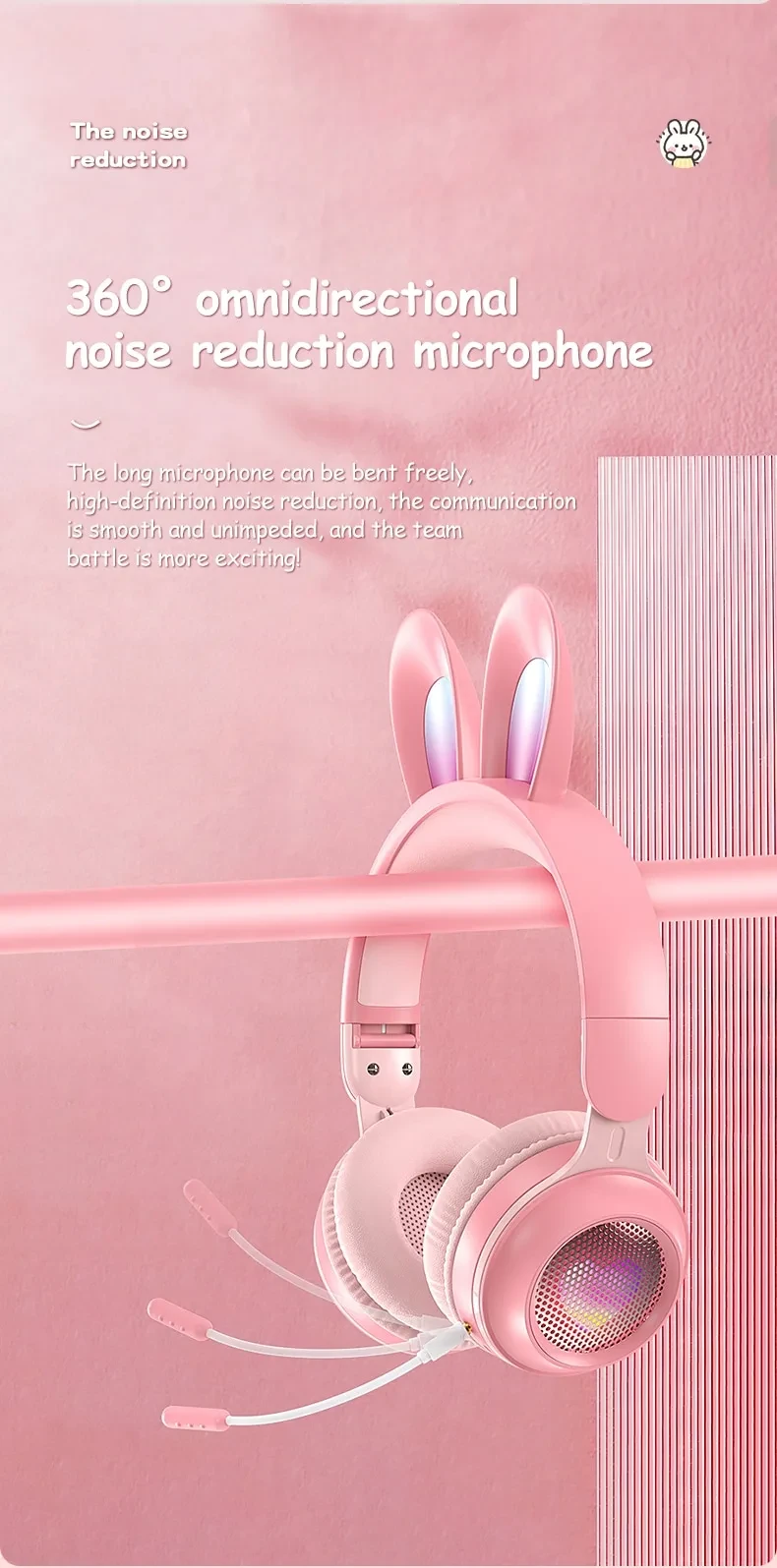 Rabbit Ear Headphones Wireless Luminous