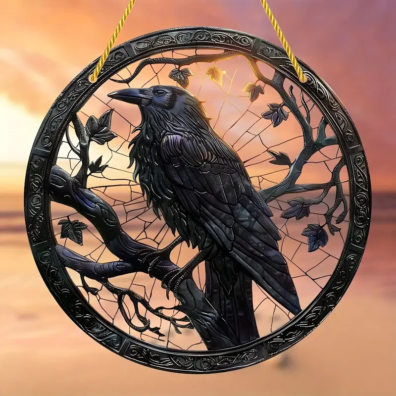 1pc A Crow-stained Window Hanging Catcher