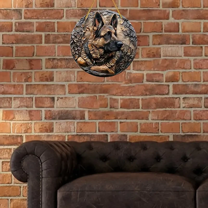 Contemporary German Shepherd Decorative Metal Aluminum Sign