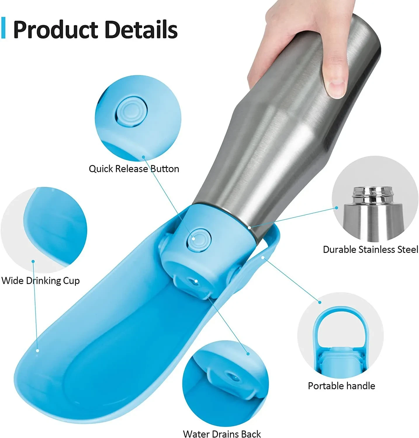 Bottle Soft Silicone Leaf Design For Pets Outdoor Drinking