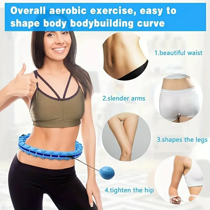 Detachable 24-Section Fitness Hoop with Solid Ball