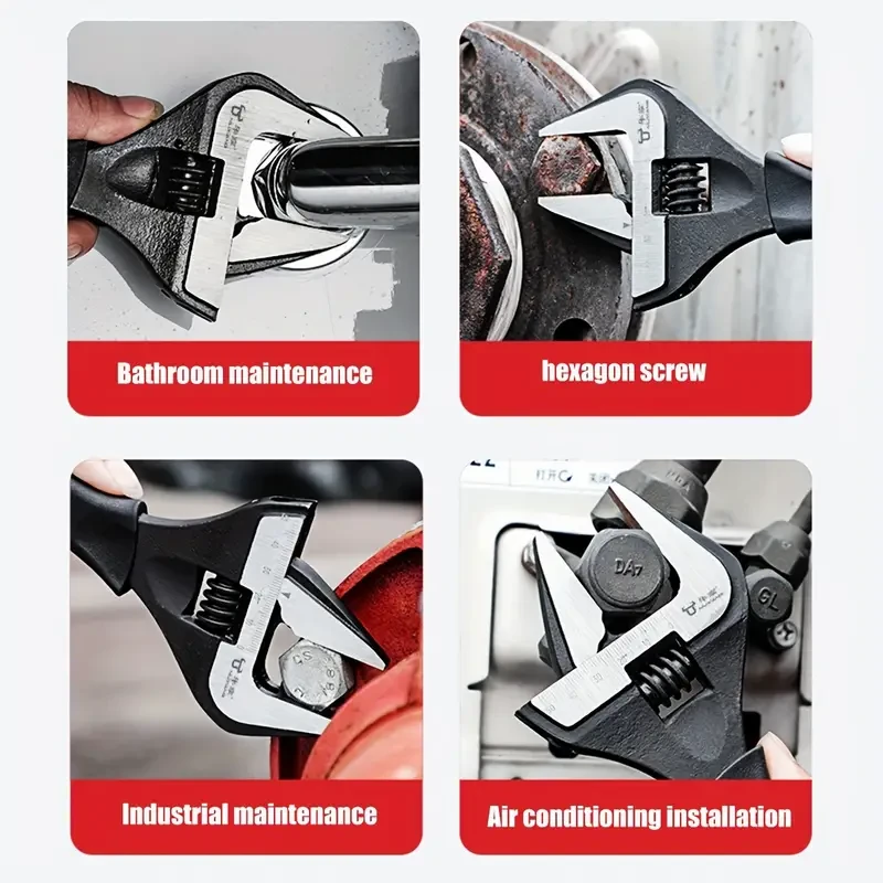 Adjustable Wrench Set With Wide Mouth