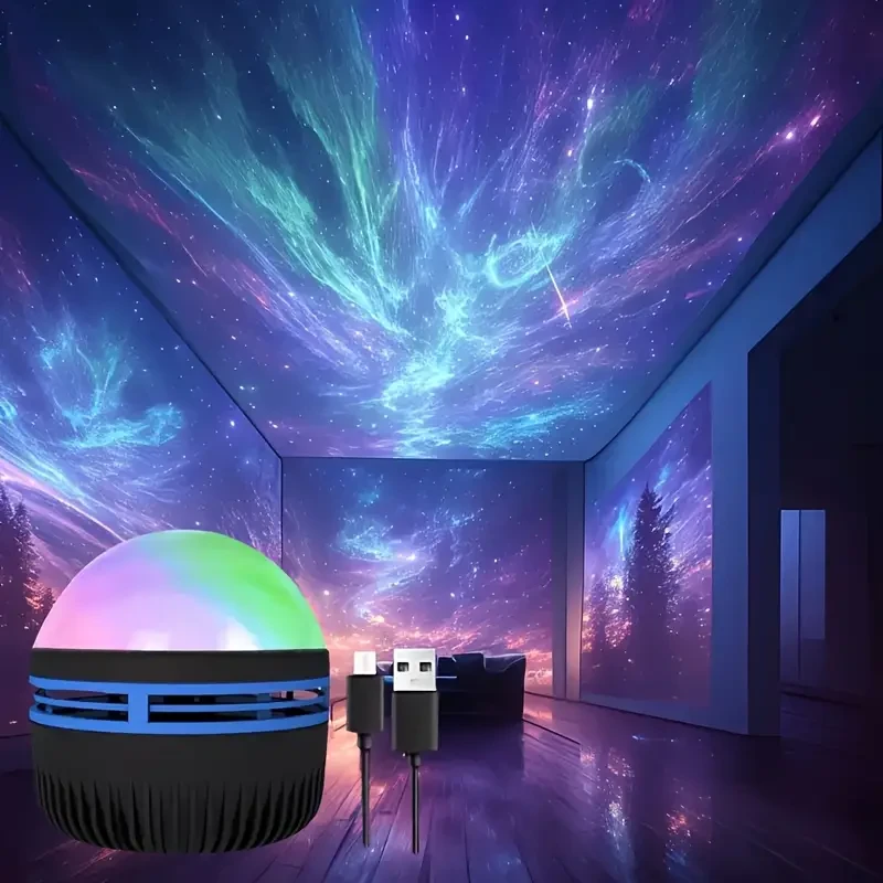 USB Powered Aurora Projector Lamp Northern Lights Landscape Effect