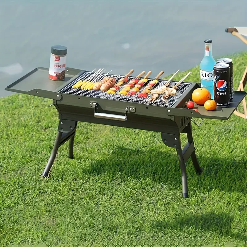 Large Foldable Charcoal BBQ Grill Portable Outdoor Barbecue Box