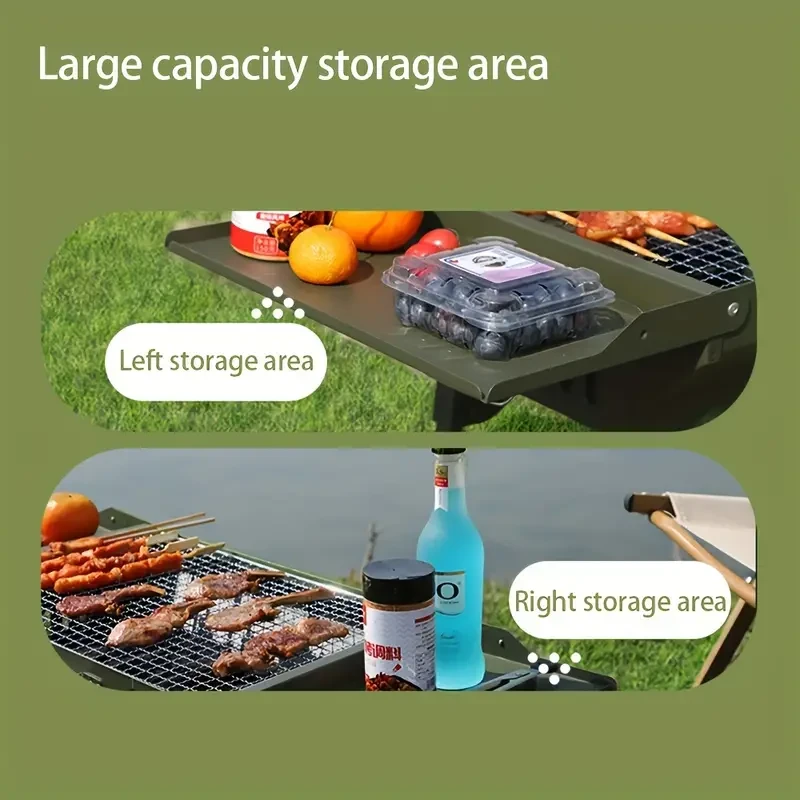 Large Foldable Charcoal BBQ Grill  Portable Outdoor Barbecue Box