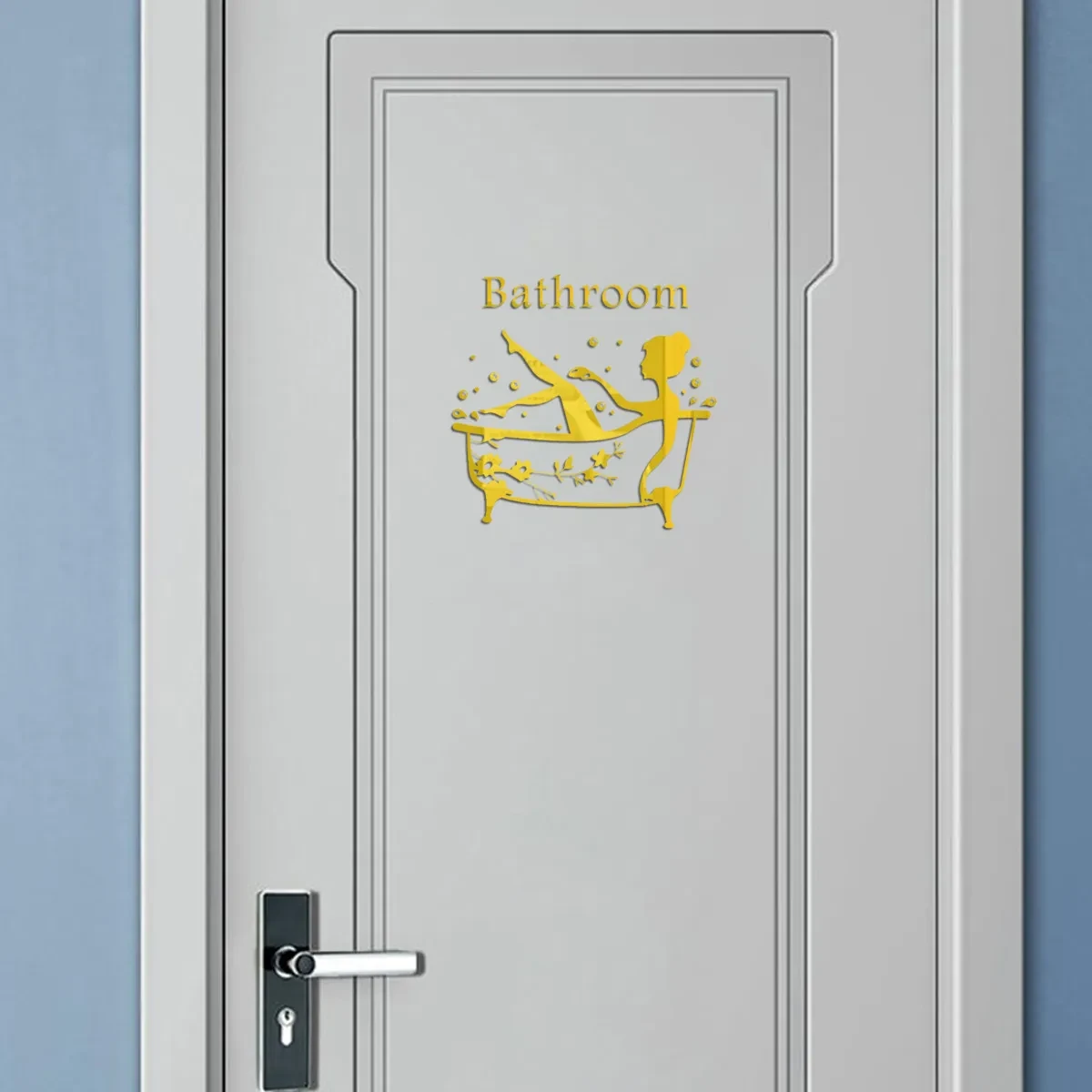 Bathroom 3D Acrylic Mirror Door Logo Decoration Sticker