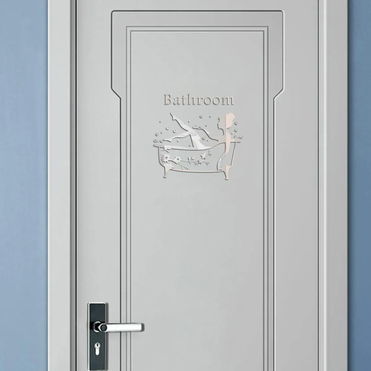 Bathroom 3D Acrylic Mirror Door Logo Decoration Sticker