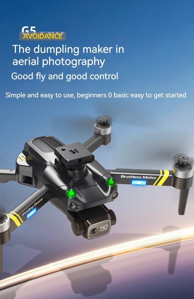 G5 Drone 4K Dual Camera with Obstacle Avoidance and 2 Batteries for Extended Flight Tim