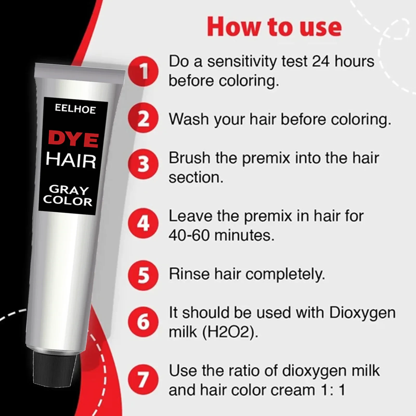 Long-lasting Mild Gray Hair Hair Colour