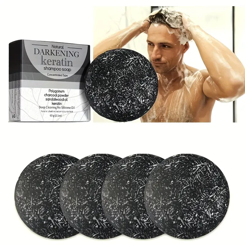 60g Darkening Shampoo Soap Bar  Enriched with Polygonum & Charcoal