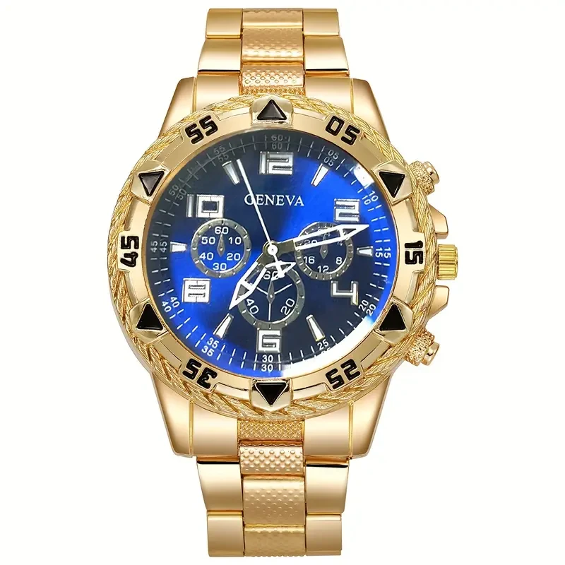 3-Piece/2-Piece Fashionable Business Men's Round Quartz Watch Set with Date Function, Stainless Steel Bands, Zinc Alloy Case, Electronic Movement, Pointer Display - Ideal for Valentine's, Easter, Eid Al-Adha, Birthday, Christmas Gifts