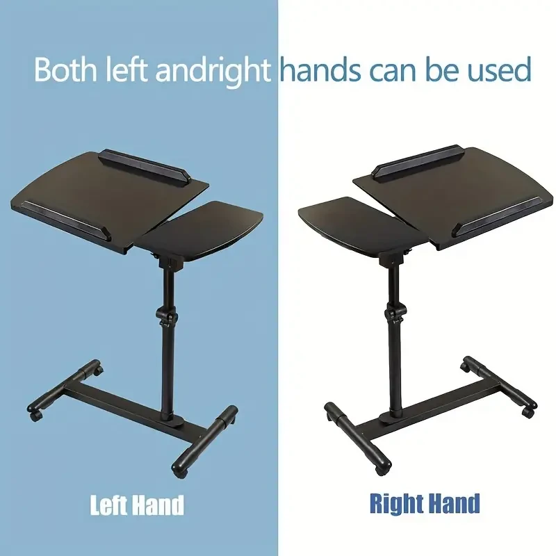Adjustable Laptop Table Desk Stand - Overbed Bedside Desk With Wheels And Adjustable Height Angle Tray For Bed Sofa Desk Overbed Food Tray Office Table Laptop Stand