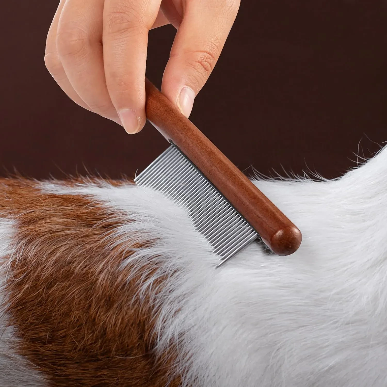 Wooden Handle Pet Comb Grooming Tool