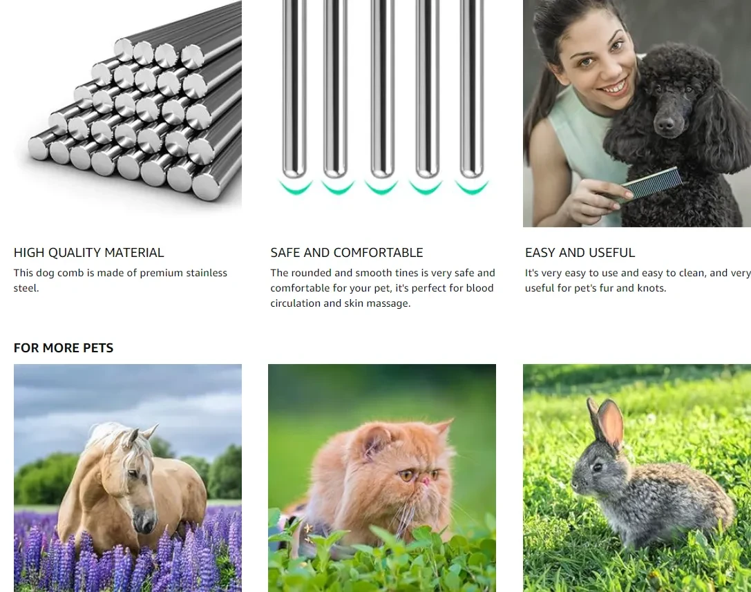 Dog Combs With Rounded Ends