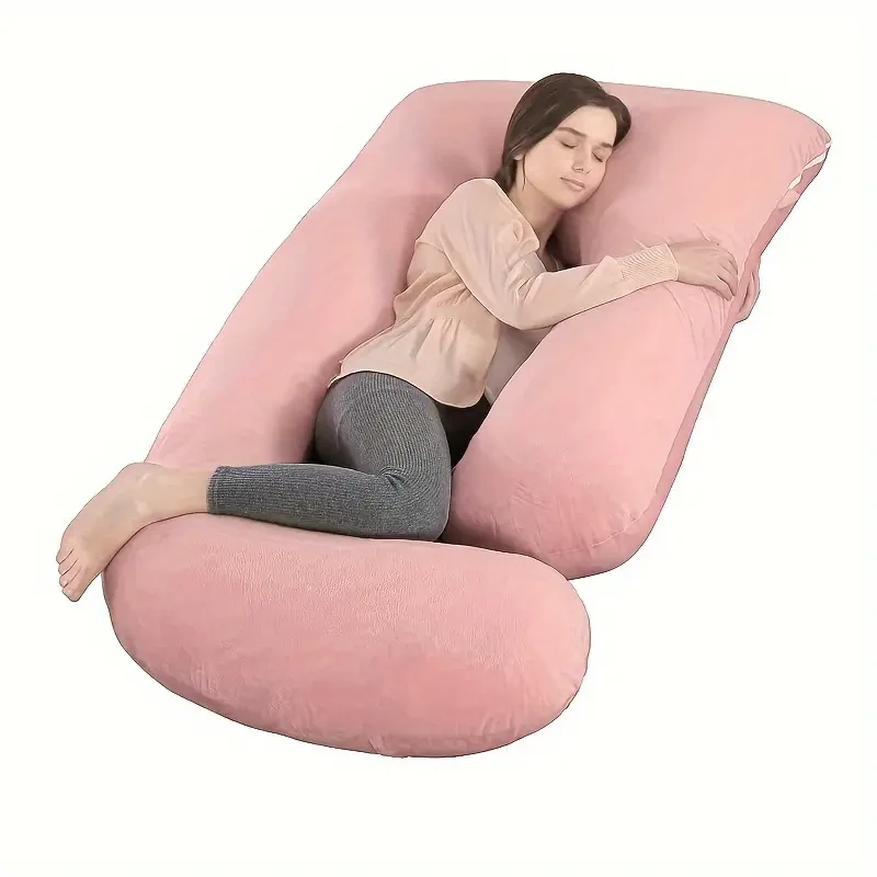 J-Shape Pregnancy Pillow For Full Body Support - Maternity Sleeping And Nursing Pillow For Back Pain Relief