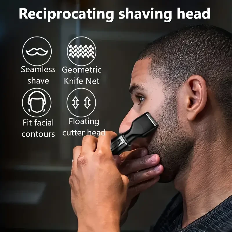 GERTZY 4-in-1 Rechargeable Electric Grooming Kit for Men & Women - Painless Nose, Beard, Eyebrow Trimmer with USB Charging - Perfect Holiday Gift