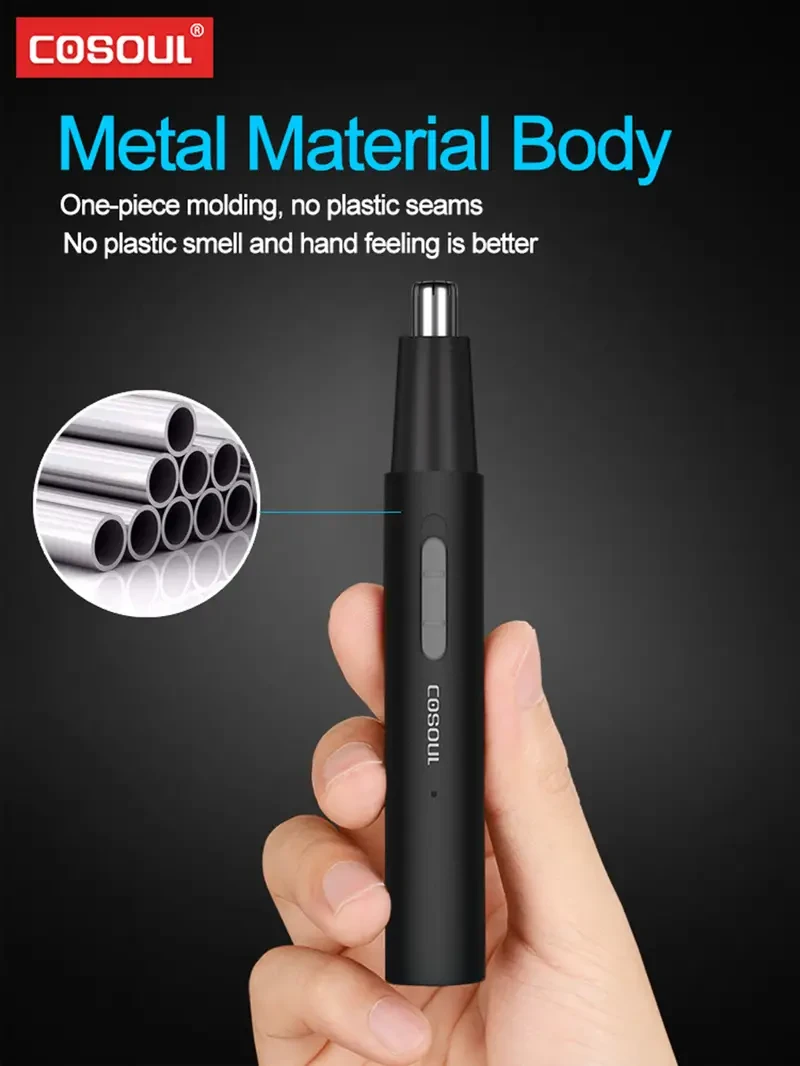 Painless Rechargeable Nose Hair Trimmer for Men and Women - Efficient Nose and Ear Hair Trimmers with Washable Cutter Head and Advanced Safety Features - Perfect Holiday Gift for Father's Day and Everyday Grooming