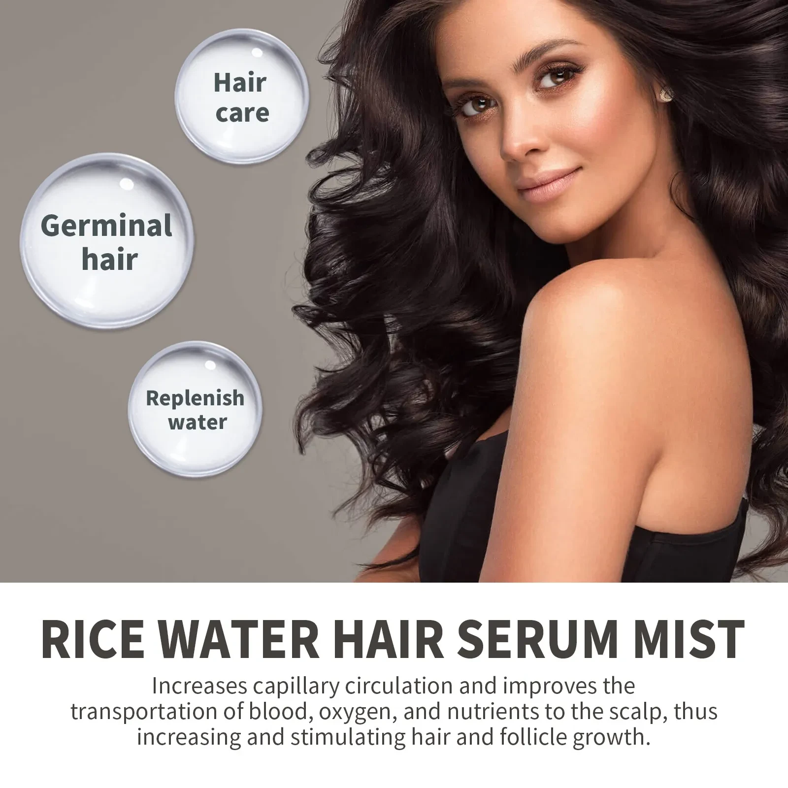 Rice Water Hair Care Spray Moisturizing Massage Scalp