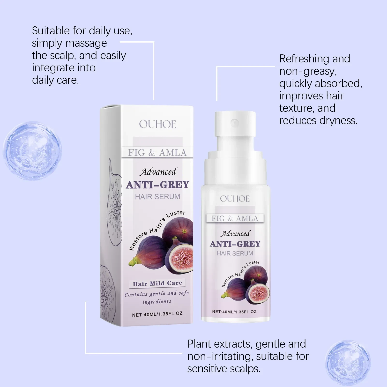 Gray Hair Care Solution Non-irritating And Non-fading