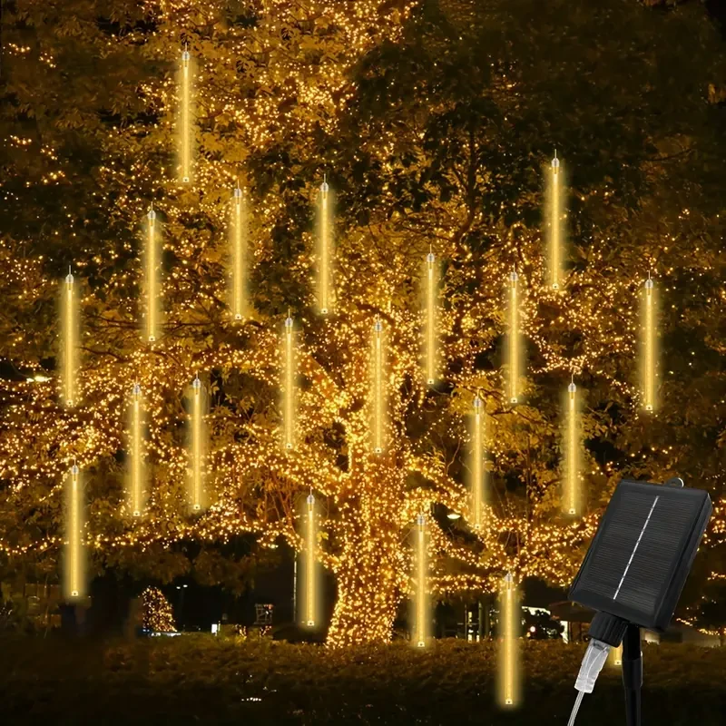 8 Strands 192 LED Solar Shooting Star Lights Waterproof & Festive