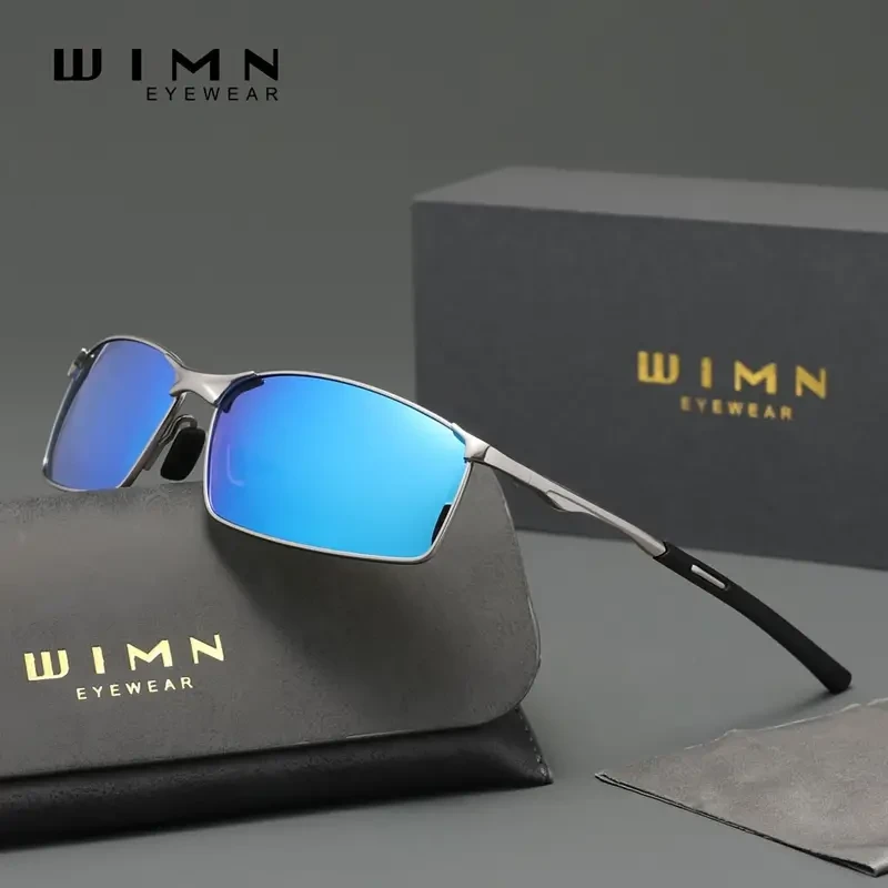 WIMNs Premium Polarized Rectangle Metal Glasses - Stylish & Durable Unisex Shades for All Occasions - Anti-glare, High-Definition Vision - Ideal for Driving, Sports, Vacation, Fishing & Photos - A Perfect Gift Choice