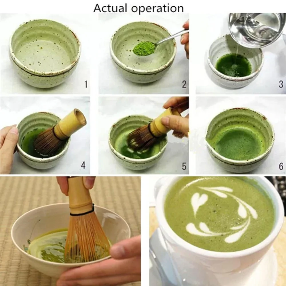 Japanese Ceremony Bamboo 64 Matcha Powder Whisk Green Tea