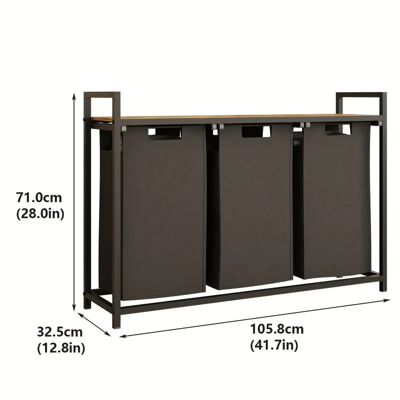 2-Compartment Metal Laundry Sorter with Removable Liners