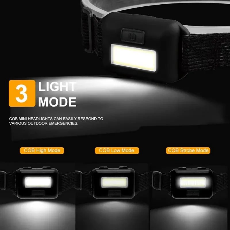 Super Bright 5 LED Rechargeable Headlamp Powerful Head Torch for Outdoor Use