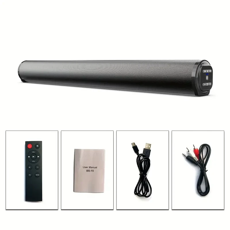 20W Wireless TV Sound Bar with Deep-Bass Subwoofer Enhanced Surround Sound