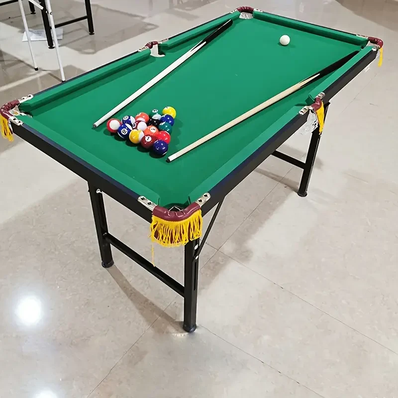 Adjustable Height Mini Pool Table Set Folding Billiards Table with Iron Frame