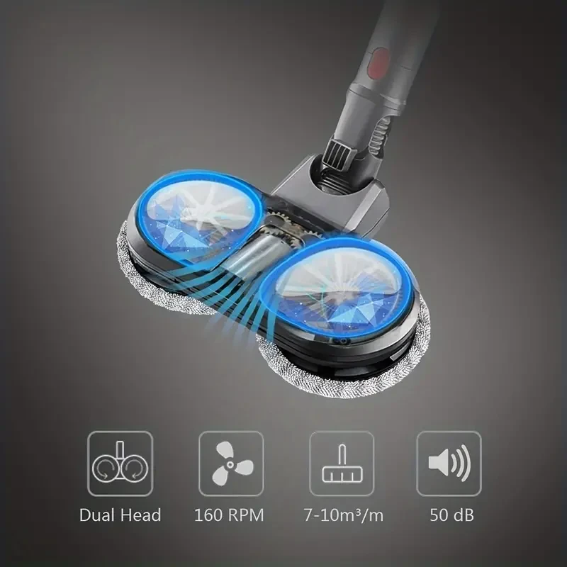 Electric Double Mop Attachment for Dyson V7V15 Dual Spin Mop with Water Tank