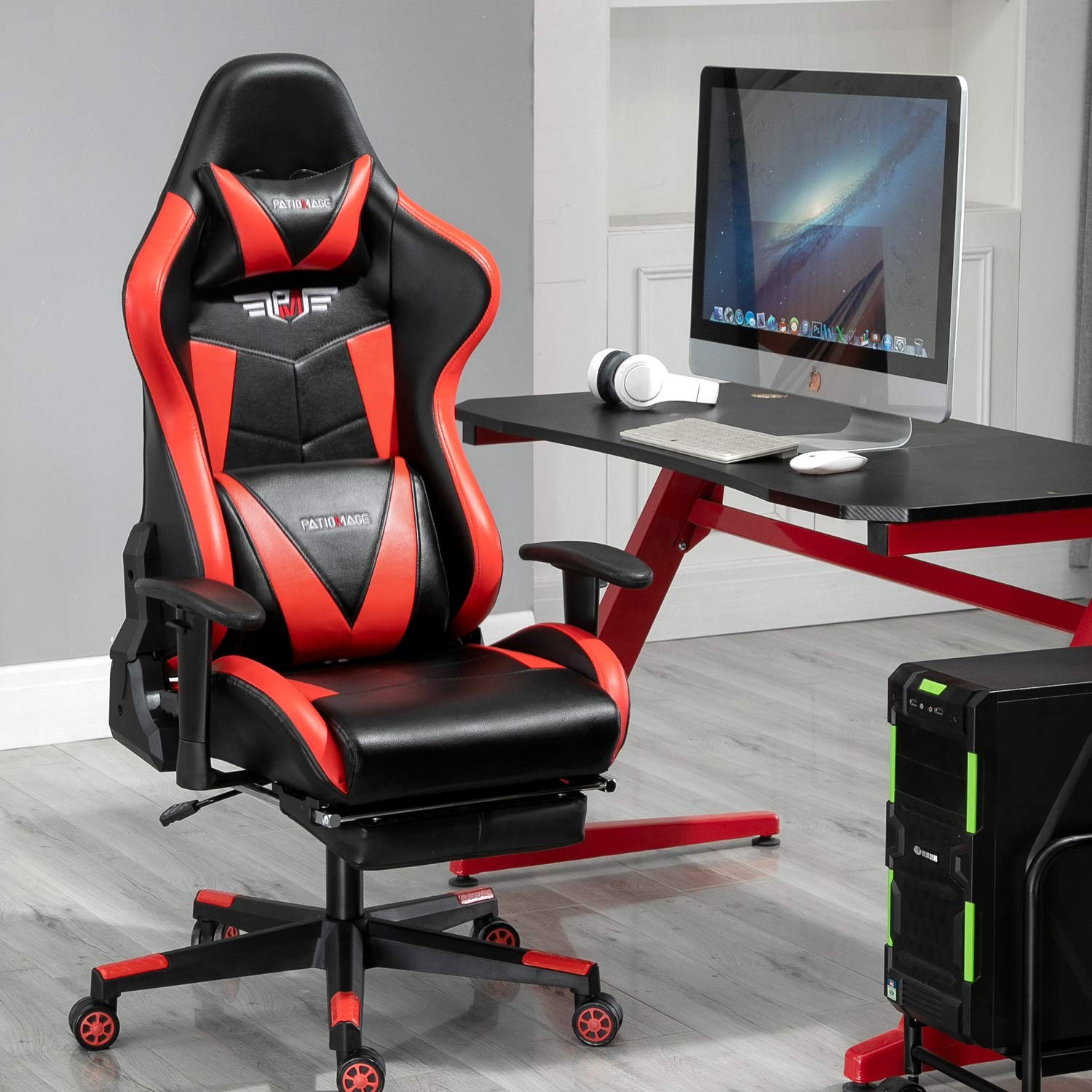 Ergonomic Racing Gamer Chair with Headrest & Lumbar Support