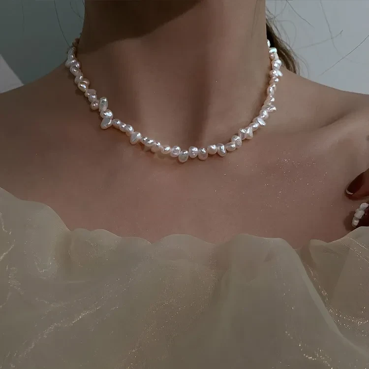 Natural Baroque Pearl Necklace Light Luxury And Small Group