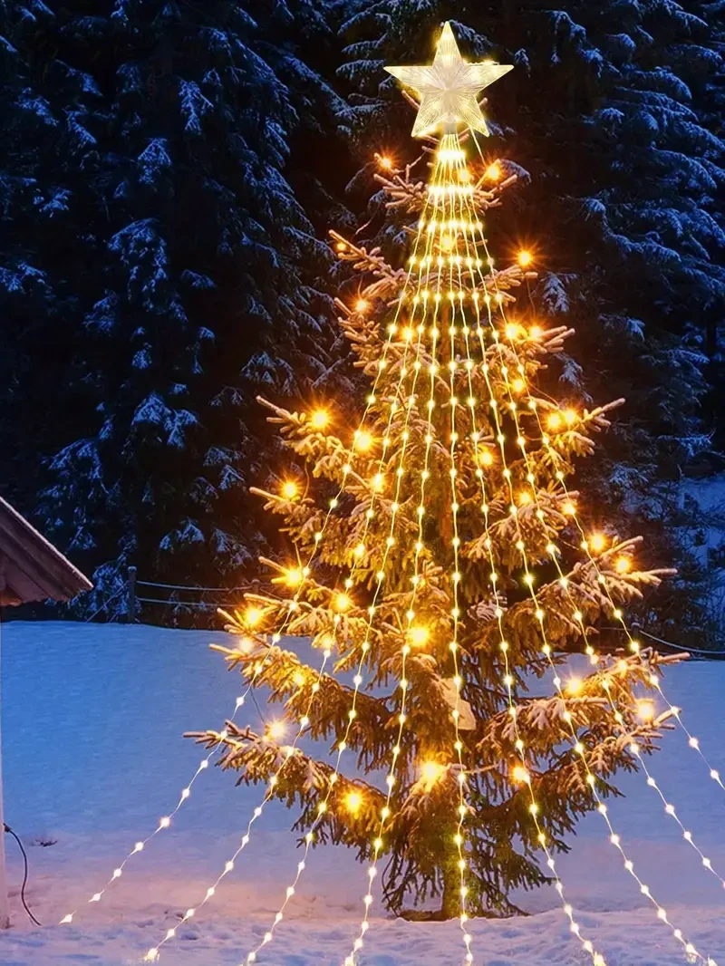 1 Pack Christmas LED Star Fairy String Lights, Christmas Decorations, Extendable For Indoor, Outdoor, Christmas Tree, Garden Decorationhts For Wedding Bedroom Classroom Patio Garden